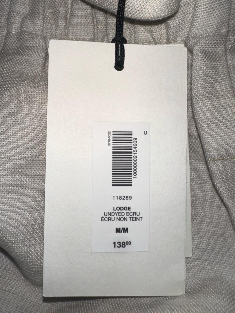 Aritzia Lodge Pants CruiseLinen Undyed Ecru Women’s Medium Brand New - Picture 4 of 4